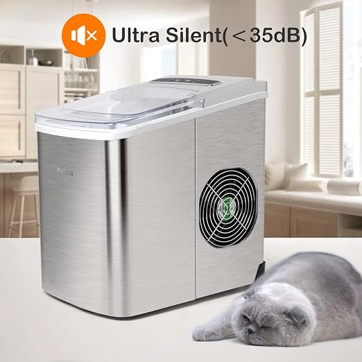 Countertop Ice Maker - 26lb Ice Daily, Large/Small Ice Option, Easy to Clean, Perfect for Home, Office, Party & Patio