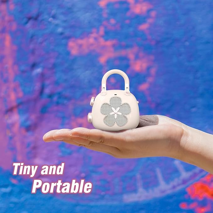 DOSS Candy 2-in-1 Mini Bluetooth Speaker & Cute Bag Charm with Loud Sound - A Perfect Fusion of Impressive Sound and Fashion Charm, Crafted to Surprise Women, Girlfriend, Wife, BFF, Teens-Light Pink