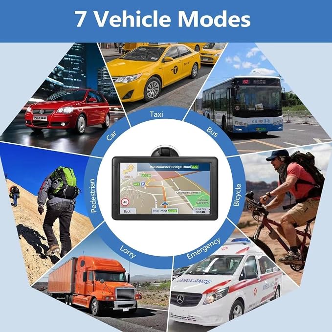 GPS Navigator for Car Truck RV, 9-inch High-Definition Touch Screen，2025 Maps (Free Lifetime Updates), Support Voice Turn Direction Guidance/Speed and Red Light Warning/Custom Truck Routing（Black）