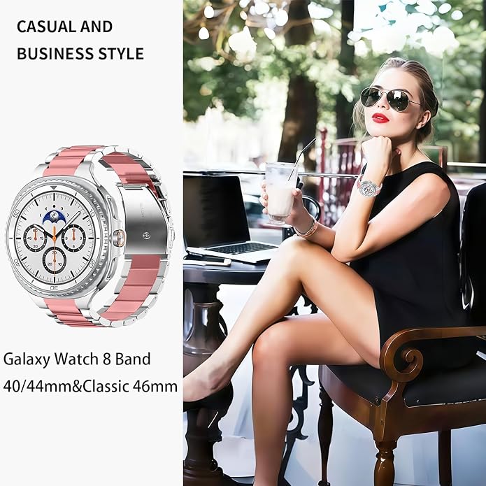 GOLDTOLUCK No Gap Stainless Steel Band Compatible with Samsung Galaxy Watch 8 7 6 5 4 Classic FE Pro Ultra 40mm 44mm 46mm 43mm 47mm 45mm 42mm Replacement Men Women Milanese Metal Elegant Casual
