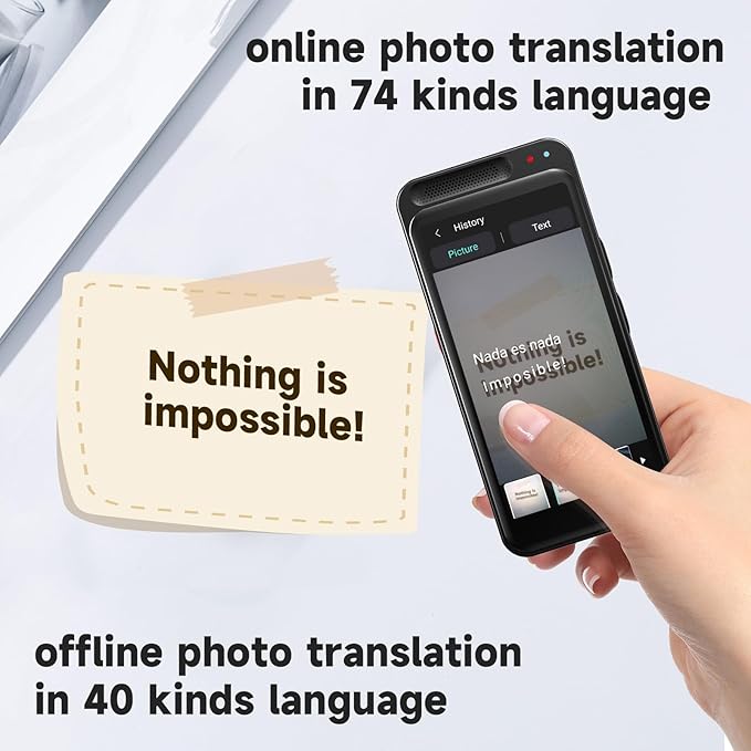 Language Translator Device No WiFi Needed, 150+ Languages Translation in Real Time for Voice/Text/Photo/Offline, Upgraded AI Translator Support ChatGPT, HD Touch Screen for Business Learning Travel