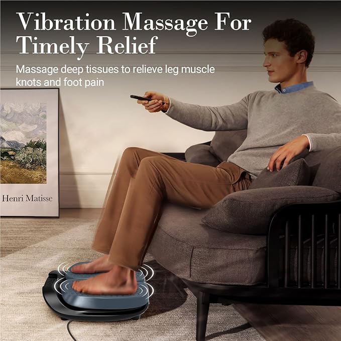 CuPiLo Foot Massager for Neuropathy FSA Eligible HSA, Adjustable Vibration Foot Massager with Heat & Remote Control, Electric Feet Massager for Legs Circulation, Plantar Fasciitis Pain, Stress Relief