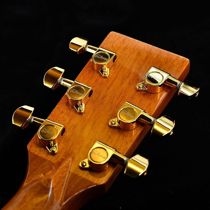 FretJoyB 18:1 Guitar Tuning Pegs 3x3 Standard Guitar Tuners Tuning Keys Replacement for Acoustic or Electric Guitars-Gold(3 Right+3 Left)