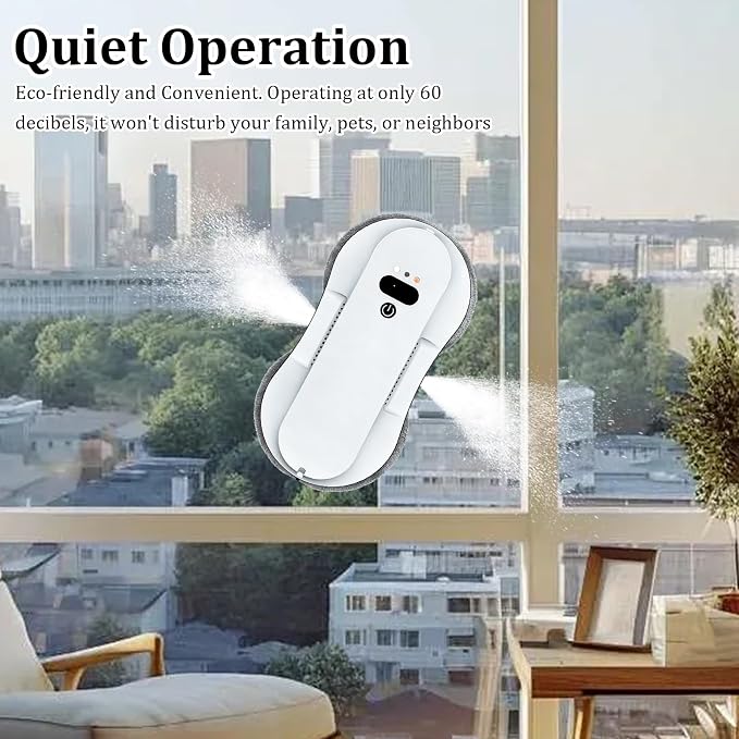 Window Cleaning Robot 5600Pa Strong Suction Automatic Glass Cleaner with 3 Cleaning Modes, 6.2cm Ultra-Thin Window Cleaner Robot for High-Rise Homes/Offices