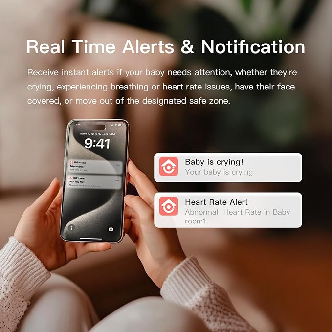iBaby i20 Wellness Baby Monitor: Track Live Health Data, Sleep Patter -1080P, Night Vision, 2-Way Audio, Cry & Safety Alerts, No Subscription, Wall Mount