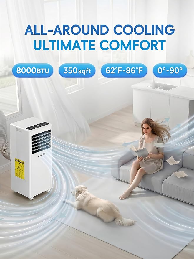 Garvee 8000 BTU Portable Air Conditioners for 350 SqFt. Ceer 6.2