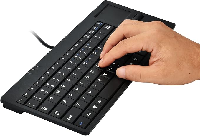 MCSaite Wired Silm Keyboard with Touchpad - Portable Scissors Foot Structure - USB Port with 1 Hubs Fit with Professional or Industrial Use