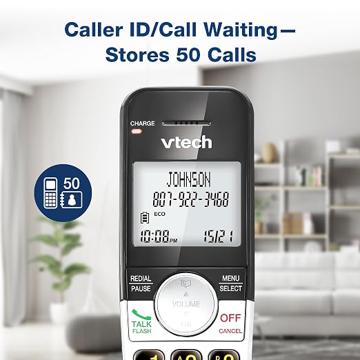 VTech DECT 6.0 Cordless Phone, 2-Handset – Interference-Free Sound, Large Backlit Display, Big Buttons, Caller ID | VG231-2