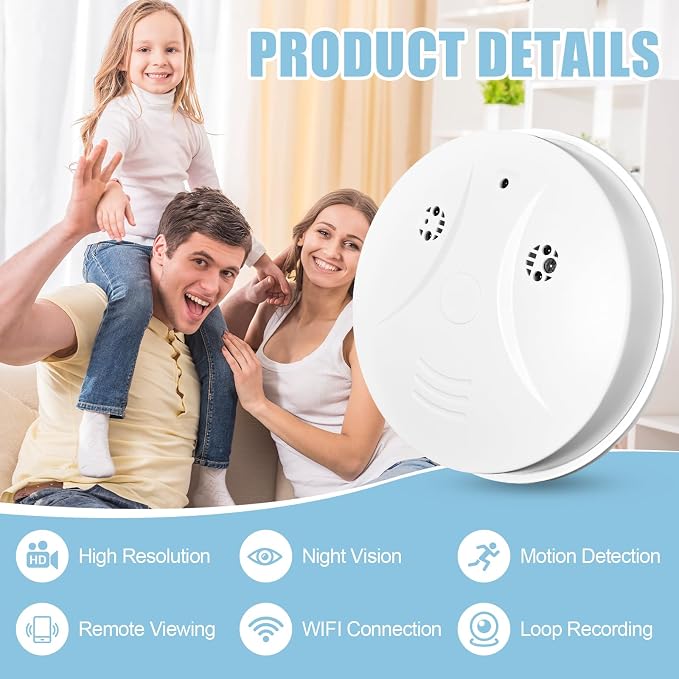 Visible Ceiling Mount Indoor WiFi Camera 1080P HD – for Baby Pet Elderly Monitoring, Round Design, No Smoke Detection