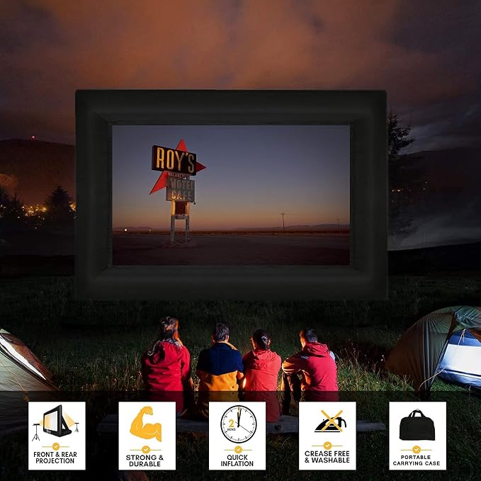 GZKYYLEGS 20 Feet Inflatable Outdoor and Indoor Theater Projector Screen - Includes Air Blower, Tie-Downs and Storage Bag - Portable, Supports Front and Rear Projection