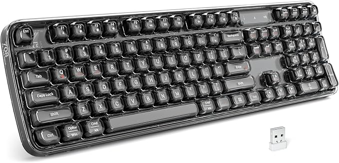MOFII Upgraded Wireless Ergonomic Keyboard, BT/2.4Ghz Tri-Mode with Natural Curve, RGB Backlit, Rechargeable Battery, Full-Size for Computer/Laptop/Mac/MacBook, Pearl Black