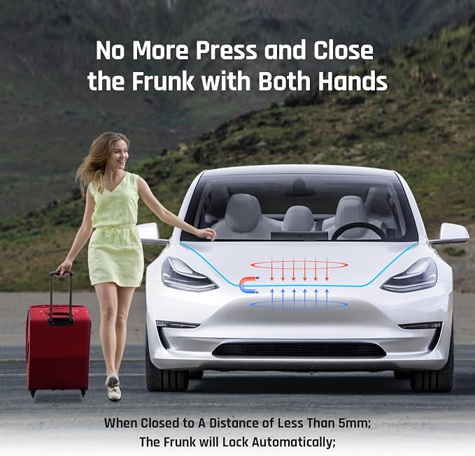 Automatic Power Frunk Closer for Tesla Model X 2021-2025 - Hands Free Soft Close Front Trunk Lock with Electric Suction Easy Install