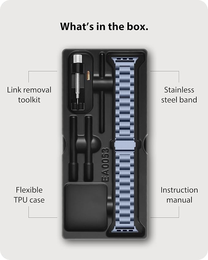 Fullmosa Metal Band Compatible with Apple Watch Bands 41mm 40mm 38mm, iWatch Band with Case for Apple Watch Series 9 8 7 6 5 4 3 2 1 SE3/2/1, Blue Grey
