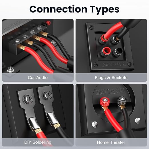 10 Gauge Speaker Wire 30 Feet CL3 Related CCA Black Cable with 2 Conductors for Outdoor Direct Burial Backyard Garden Home Car in-Wall Speaker
