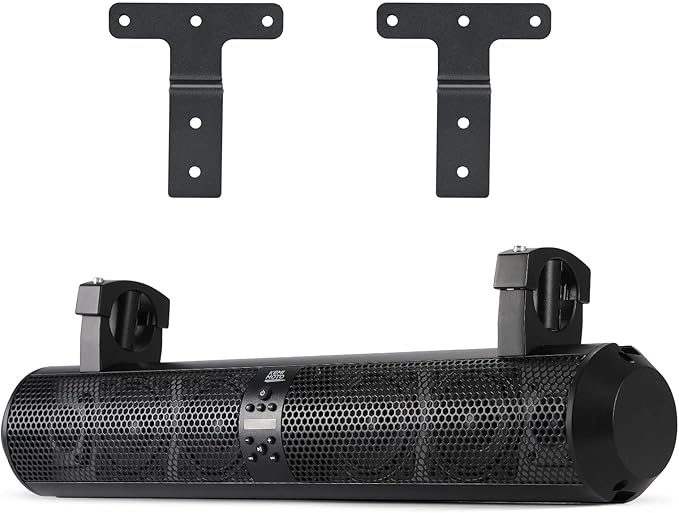 KEMIMOTO UTV Sound Bar 28 Inch ATV Soundbar 4X Subwoofers 2X Tweeters Bluetooth Golf Cart Sound Bar Compatible with Polaris RZR Can-Am CFMOTO, Fit for 1.56"- 2.25" Roll Cage w/Golf Cart Mounts