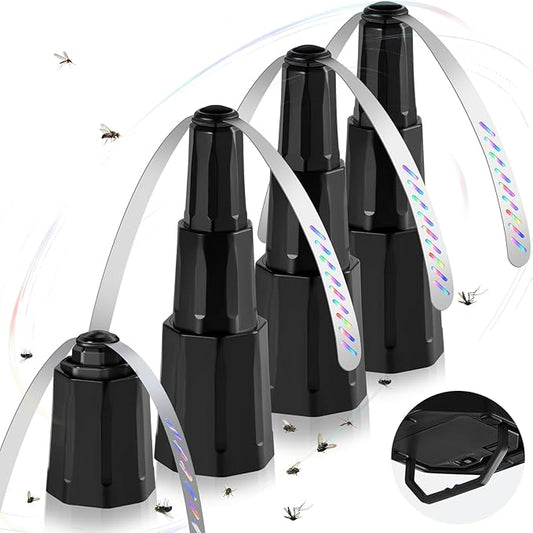 Fly Fans for Tables, Bug Fans with Holographic Blades, Battery Operated Fly Repellent Fan, Keep Flies Away from Picnic, BBQ, Restaurant, Party, Indoor and Outdoor, 4 Pack