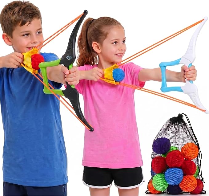 Reusable Water Balloons Set with 2 Bow - 24 Soft Cotton Water Balls (2.36in, Ages 3+) and Mesh Storage Bag, Outdoor Water Toys for Kids and Adults, Summer Pool Beach Backyard Water Game（2PC）