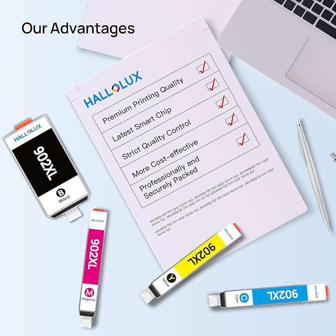 902XL Ink Cartridges Compatible for HP 902XL Ink Combo Pack, for HP Printers OfficeJet Pro 6978 6960 6968 6954, OfficeJet 6962 6958 6950, 4 Packs