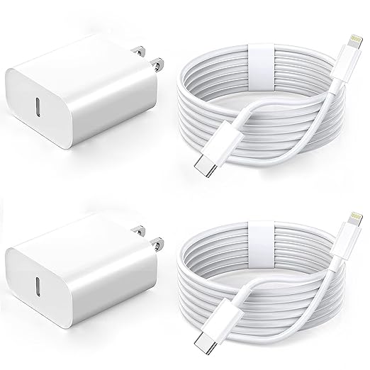 10FT Fast Charger iPhone,2Pack,Apple MFi Certified,USB C Phone Fast Charger Apple Charging Travel Plug Charger Block 10Foot Quick Cord Lightning Cable for iPhone 14/13/12/11 Pro Max/XR/XS/SE2022/iPad