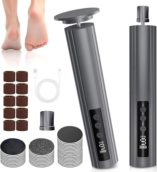 Electric Feet Callus Remover, Foot Callus Remover, 9-Speed Adjustable Foot Grinding Tool, 2600mAh Battery, Includes 100 Sandpaper Sheets and Grinding Heads,Pedicure Tools for Dead Skin