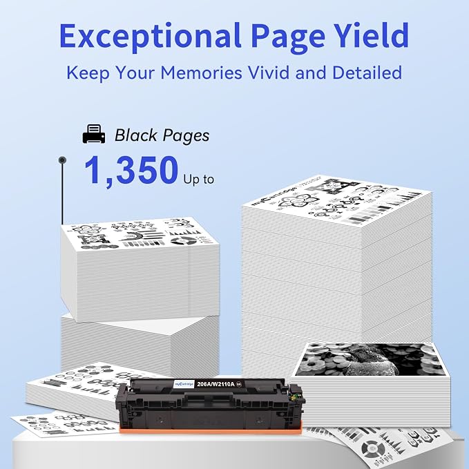 206A Black Toner Cartridge 2 Pack (with Chip) Compatible Replacement for HP 206A 206X for Color Laserjet Pro MFP M283fdw M283cdw M283fdn M282nw M255dw M255nw M283 M255 Printer W2110A W2110X High Yield