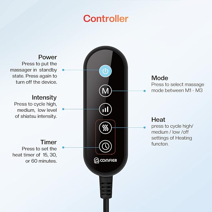 COMFIER 2026 Fathers Day Gift for Dad,Men,Shiatsu Foot Massager with Heat,2-in-1 Foot & Back Massager, Feet Massager Machine for Plantar Fasciitis,Neuropathy, Foot Heater,Electric Foot Warmer
