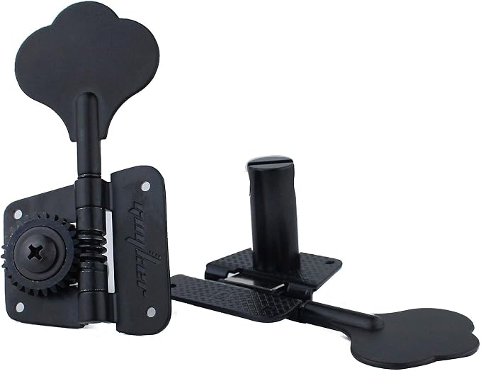 Guyker Bass Tuners (2R + 2L) - 1:20 Ratio Open Gear Tuning Key Pegs Machine Head Replacement for Electric Jazz Guitar Bass or Precision Instruments - GK530 Black