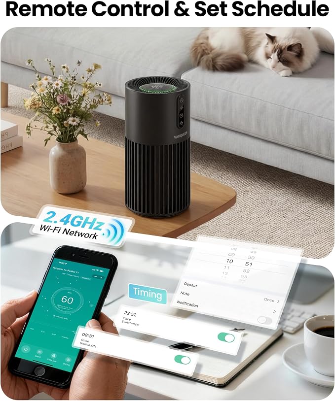 Air Purifiers for Bedroom, Smart WiFi HEPA Air Purifier for Home Pets, Smart Dog Water Bowl Dispenser Large, 10L/ 338Oz Smart Dog Water Fountain Stainless Steel with APP Monitoring