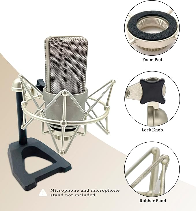 TLM 103 Shock Mount - Microphone Mount Compatible for Neumann TLM 103 M147 Condenser Mic by SUUNTOK,Silver
