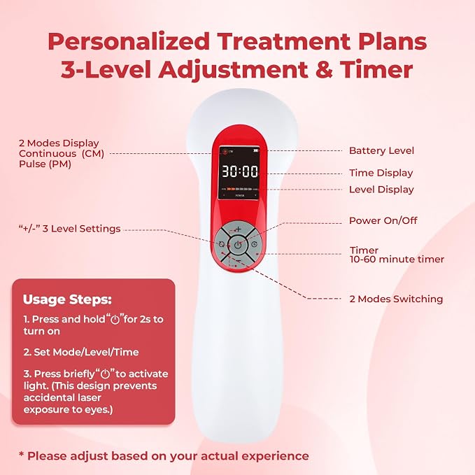 5000mAh Cold Laser Therapy Device for Dogs with 3 Levels, 5 * 808nm & 10 * 650nm Vet Laser Treatment for Joint with Magnetic Cover, Pets NIR Infrared Red Light Therapy for Cats Horse Pain Relief