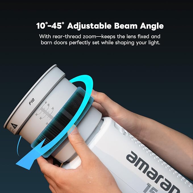 F10 Fresnel Lens, Bowens Mount Focusable Lens Compatible with Aputure Storm 400X/Amaran 60D/XS/100X/D, Godox SL60 etc(≤200W)