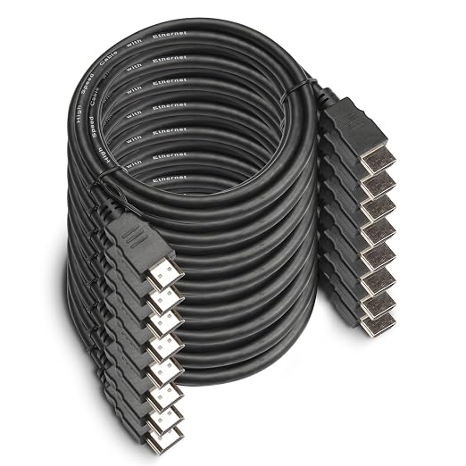 OREI Ultra High Speed 4kHDMI Cable 6ft – High-Speed 10.2Gbps, 3D, ARC, Ethernet – Premium 6ft HDMI Cable for TVs, Monitors, Home Theater & Gaming (8 Pack)