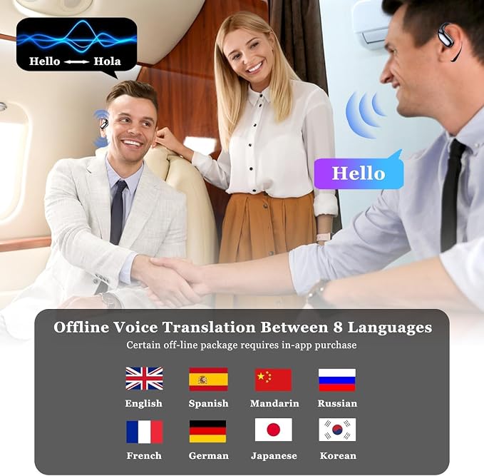 AI Language Translator Earbuds, Translation Earbuds Real Time, 3-in-1 Earbud Translator 144 Languages & Accents, Translation Headphones Fit iOS & Android for Travel Business Learning (A38 Green)