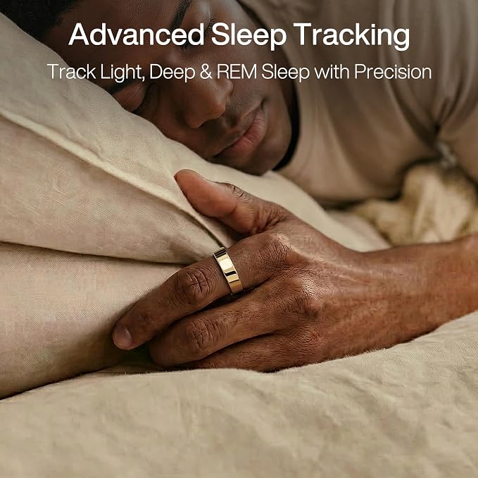 Smart Ring Pro, No App Subscription, Sleep & Activity Tracker with Heart Rate Monitoring, 7 Days Battery Life, IP68 Waterproof Fitness Ring, Compatible with iOS & Android(Matte RoseGold,10)
