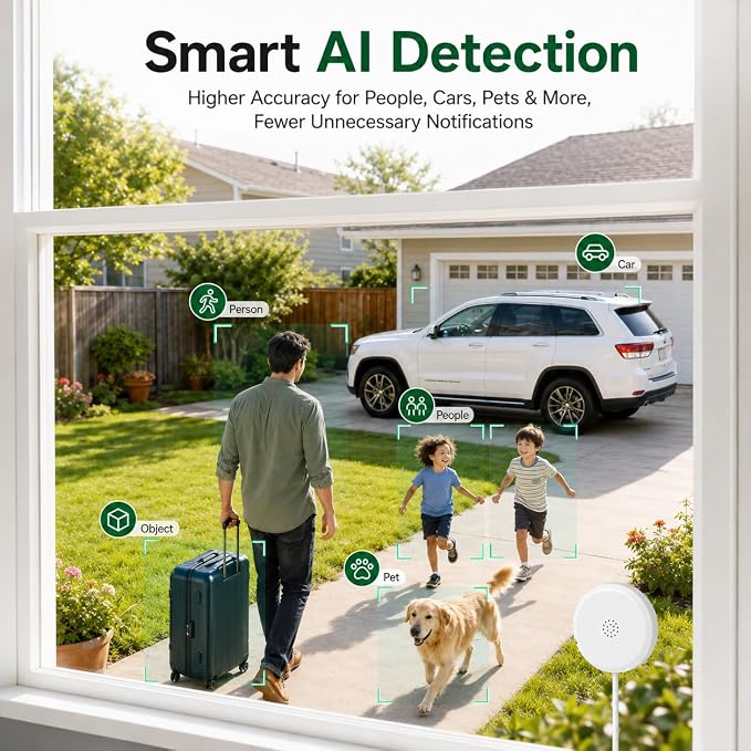 2K No-Drill Window Security Cameras, 2Packs Magnetic Cameras for Home Security, 5G&2.4G WiFi Indoor Angled Window Cam Stick on Glass, Full Color Night Vision, 24/7 AI Human Detection for RV, Apartment