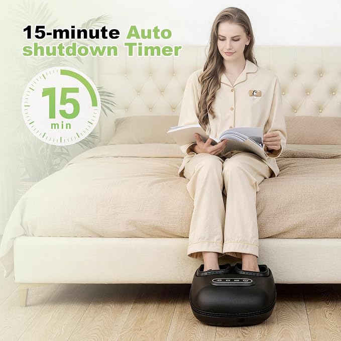 LINGTENG Electric Foot Massagers, Shiatsu Foot Massager with Heat and Compression, Deep Kneading 3-Level Pressure, Home Office Use for Men Women Parents Seniors
