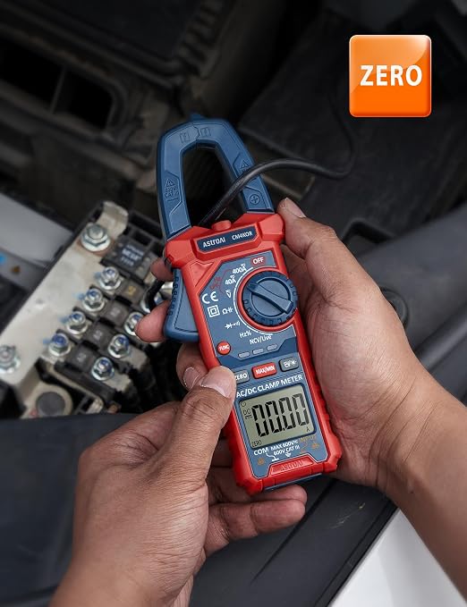 AstroAI Digital Clamp Meter Multimeter 4000 Counts Auto-ranging Amp Tester Measuring AC/DC Voltage & Current, Resistance, Capacitance, Frequency, Continuity, Live Wire Test, NCV Detection, Blue