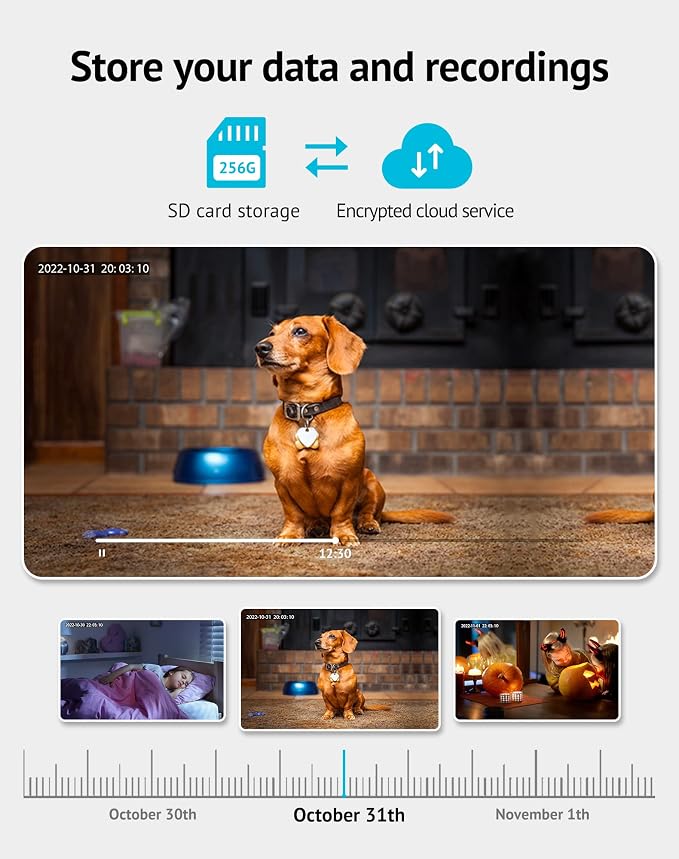 LaView Security Cameras 2k with Color Night Vision, 4MP Cameras for Home Security with Motion Detection, Two-Way Audio, Indoor WiFi Camera for Baby/Pet, Alexa, USA Cloud Service,White