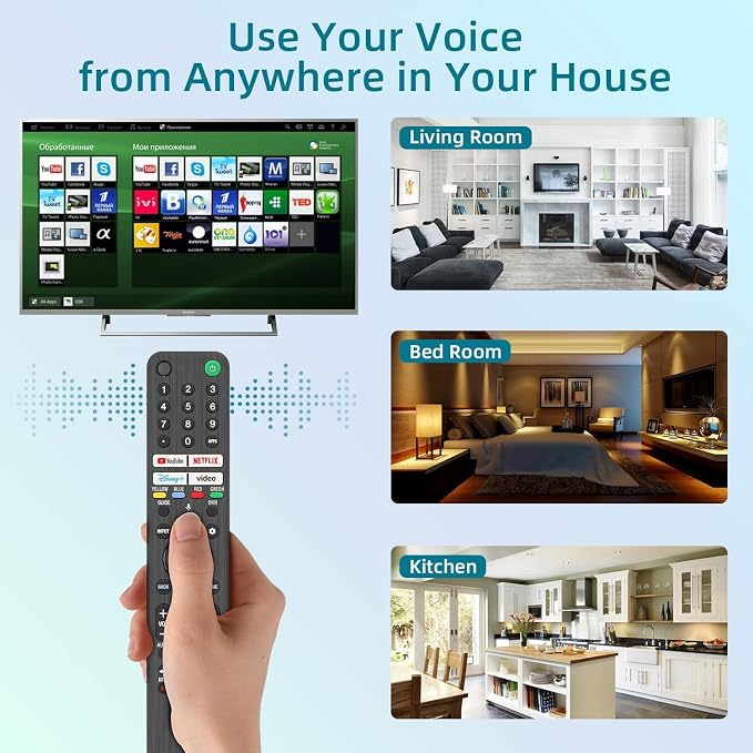 Replacement for Sony TV Remote, for All 2019-2026 Sony Remote Control for Bravia Smart TV with Voice Control. for Bravia XR/XBR/KD/K Series Google/Android TVs. 1-Year Warranty.