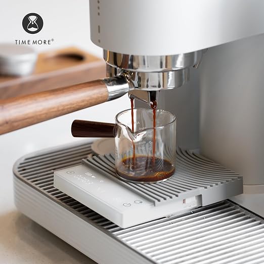 TIMEMORE Black Mirror Basic 3.0 Coffee Scale, Espresso Scale with Timer, Flow Rate & Brew Ratio, 3 Brewing Modes, 0.1g High Precision Rechargeable Digital Scale for Pour Over, Espresso - White