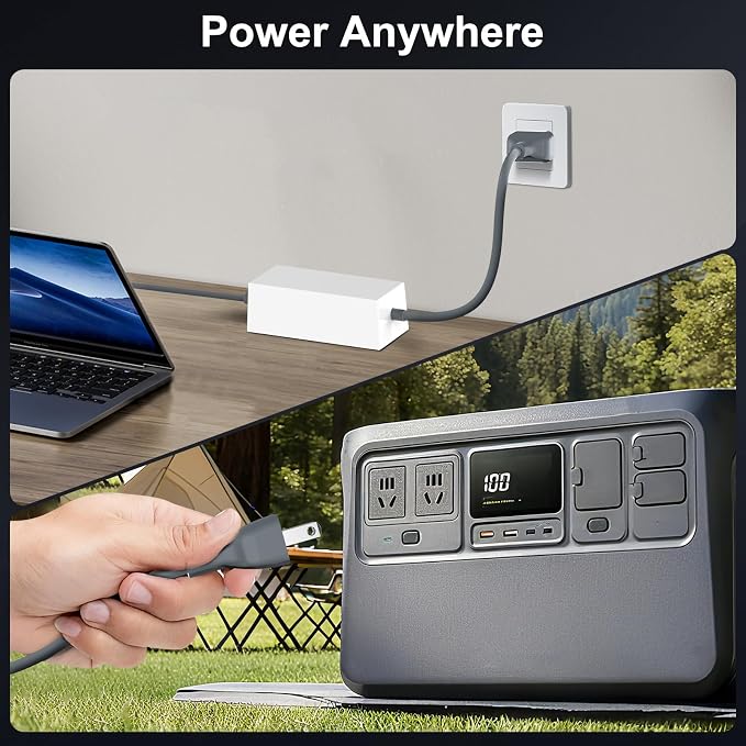 Starlink Mini Power Supply & Accessories, Official Replacement 60W AC Adapter with 5.5FT Power Cord & 6.5FT Detachable DC Cable with LED Light Indicator for Starlink Mini Dish