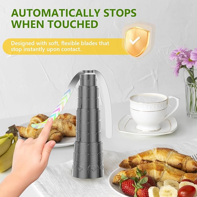 Fly Fans for Tables, Foldable Fly Fan, Chemical Free Food Fans to Keep Flies Away – Portable Safe Soft Blades Physical Fly Repellent Fans for Parties, Picnic, Camping & Outdoor Dining (6PCS)