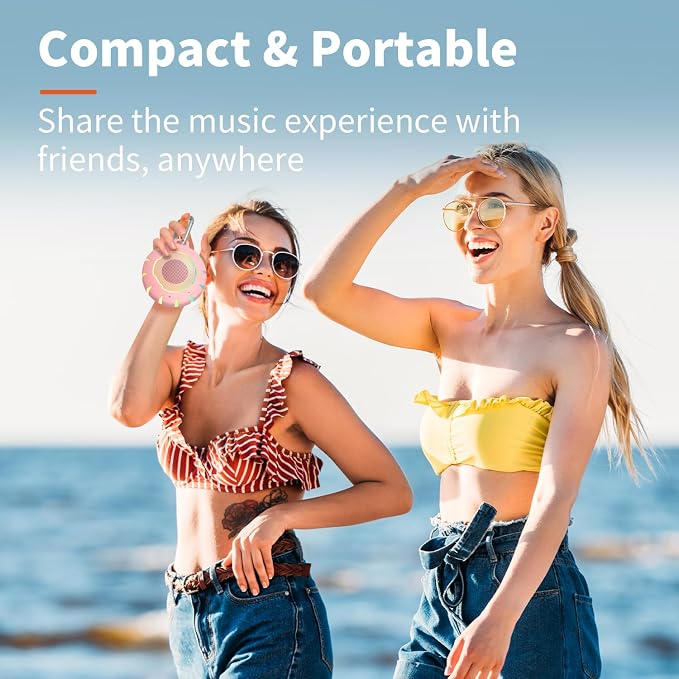 HEYSONG Waterproof Shower Bluetooth Speaker, Durable & Portable with Clear Sound, Ideal for Shower, Pool, Beach & Kayaking – Great Gifts for Girls, Women