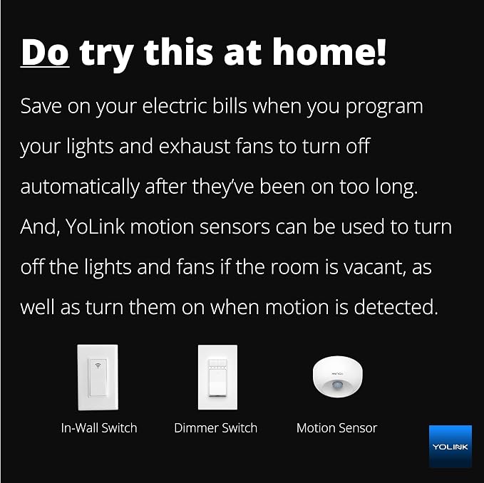 YoLink LoRa 1/4 Mile Wireless Range Smart Motion Detector, Indoor Motion Sensor, Motion Detector, Alexa, IFTTT, YoLink Hub Required