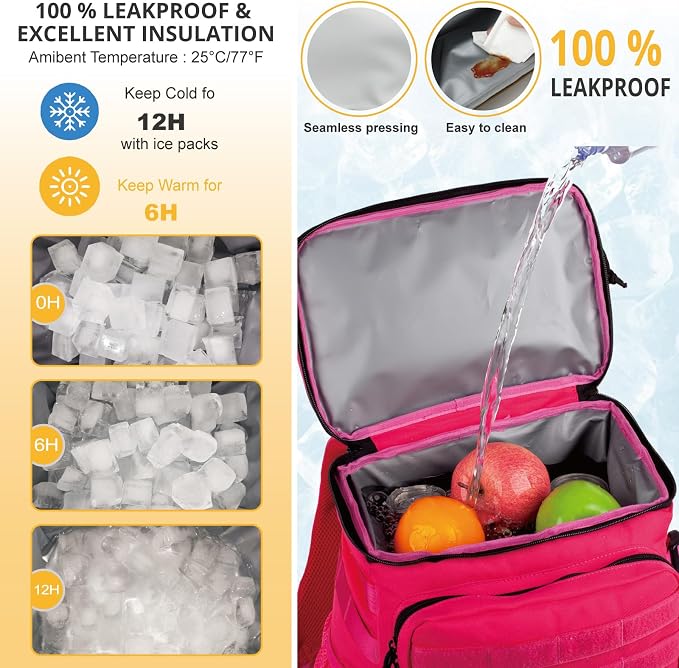 Tactical Backpack Cooler,Soft Lightweight Leakproof Cooler Backpack,Insulated Cooler Bag,Portable Soft Cooler Bag Waterproof for Beach, Travel, Camping, Picnic, Hiking