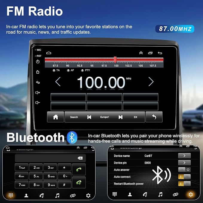 4G+64G Android Car Radio for Toyota Tacoma 2005-2015, 9 Inch Tacoma Stereo Upgrade Support Wireless Carplay Android Auto, Touch Screen Head Unit with GPS Navigation BT Backup Camera FM DSP SWC 5GWiFi