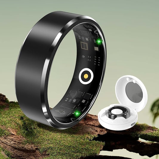 Smart Ring for Men Women - 2025 AI Fitness Tracker with Blood Oxygen/Sleep/Meditation/Heart Rate/Stress, Women's Health, Air Shutter, 5ATM Waterproof, Android & iOS Compatible