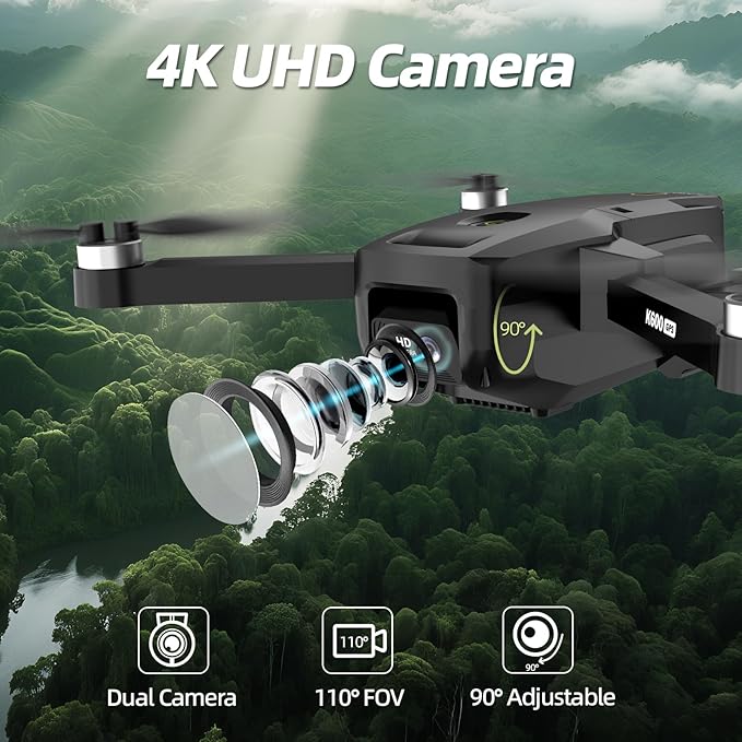 GPS Drone with EIS 1080P Camera, 4.5" FPV Screen, 5GHz Transmission Foldable Drone with Brushless Motor, Auto Return Follow Me & 32G SD Card, Gesture Control, Al Track&Orbit Mode for Adults/Kids/Beginners