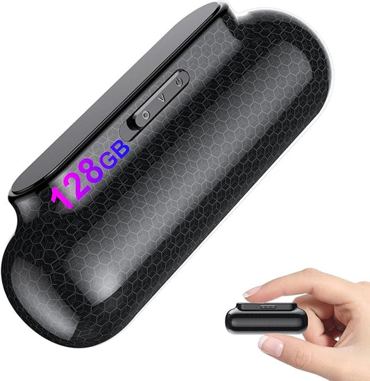 128GB Digital Voice Recorder - Audio Recorder 1600 Hours Recording Capacity Audio Recording Device MP3 Records with 500 Hours Battery Time for Work,Lectures, Meetings, Interviews