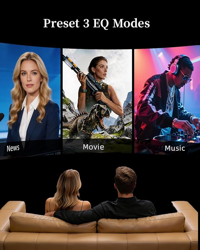 Sound Bar – 50W, Sound Bar for Smart TV, Sound Bar with Bluetooth 5.0, Optical/AUX Connectivity, Remote Control, Wall-Mountable Home Theater Audio, Compatible with TV, PC, and Phone